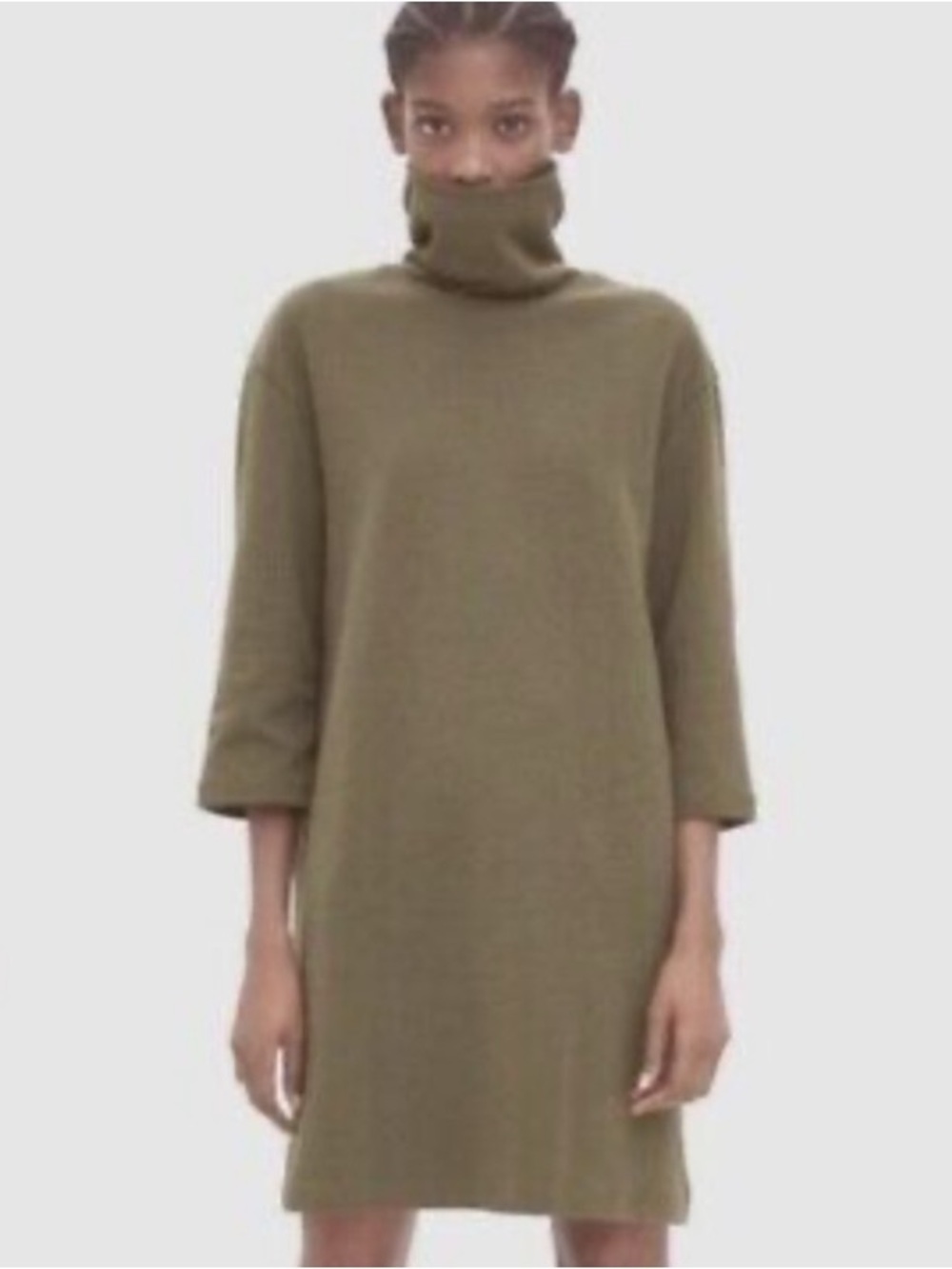 Zara Trafaluc Olive Green Crewneck Top